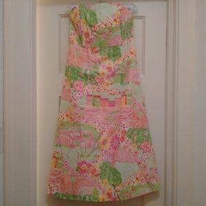 Lilly Pulitzer Sabrina Dress Multi Pink Green 8